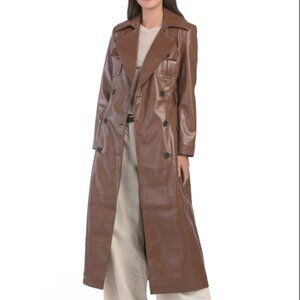 Avec Les Filles - Whiskey Brown Belted Utility Trench Coat - New With Tags NWT